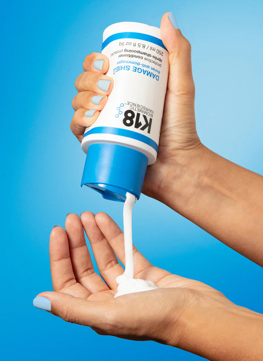 Acondicionador Suavizante K18 para protección y brillo, ideal para mantener un cabello suave y saludable
