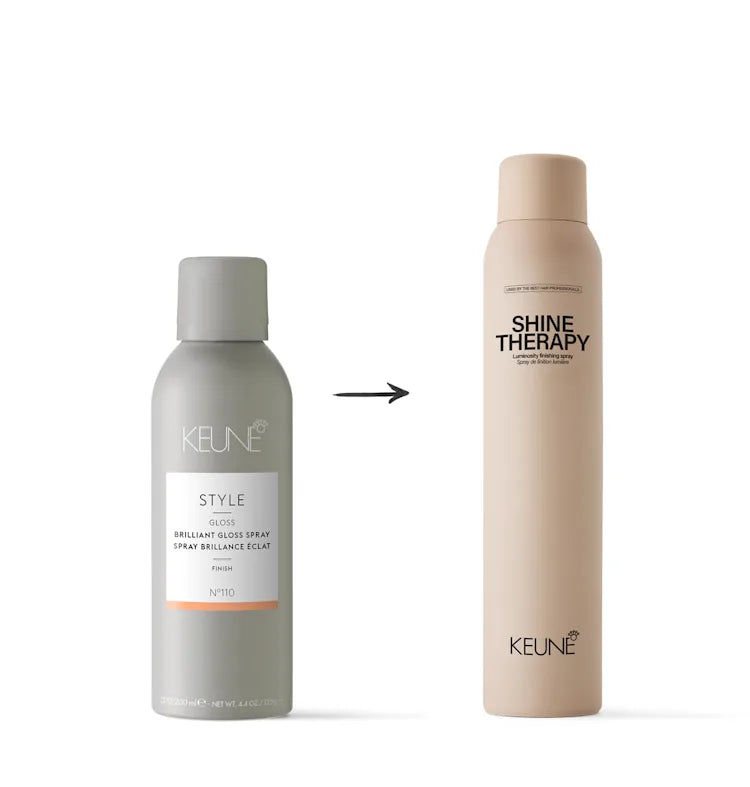 Peinado con brillo intenso y control de electricidad estática usando Shine Therapy de Keune en Olashop