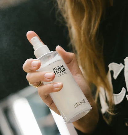 cabello fuerte y con cuerpo tras usar spray de secado exprés