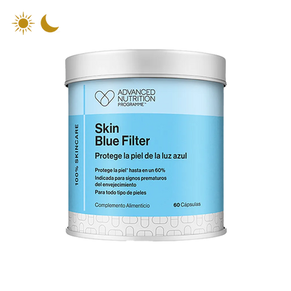 Cápsulas de Skin Blue Filter que protegen la piel de la luz azul y nutren todas sus capas.