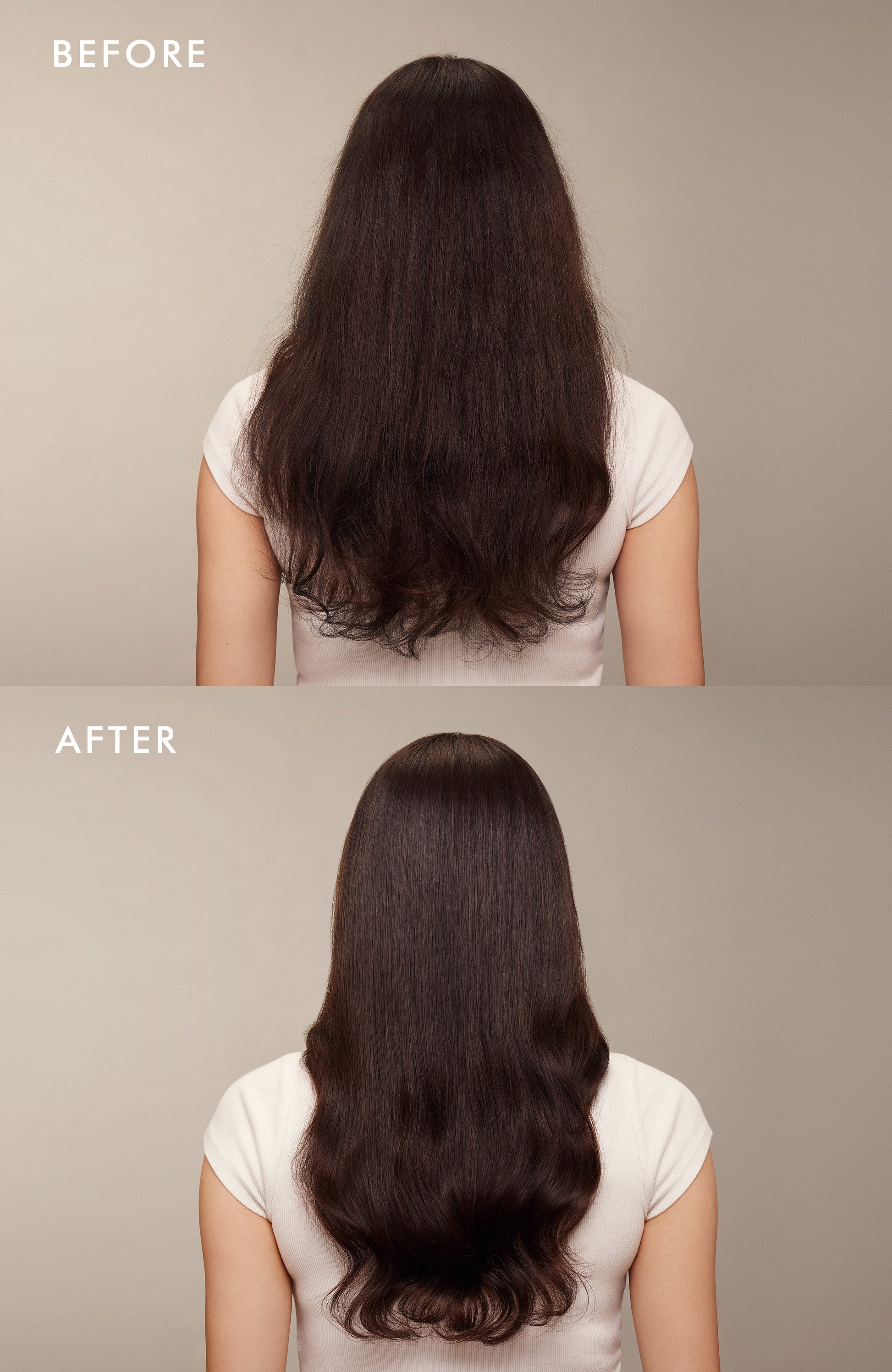 Aplicación de spray de aceite de argán en cabello fino sin apelmazar